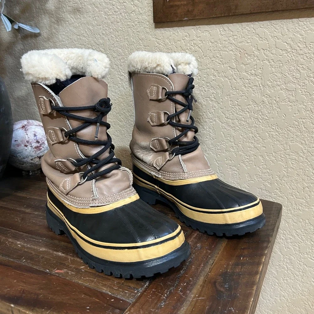 Vintage Sorel Kaufman Caribou Pac Boots Made Canada Approx Men 9 Wool Lined READ